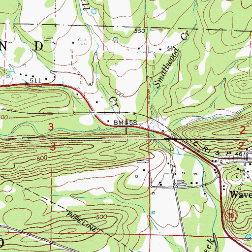 Topographic Map of Cockrell Creek, AR