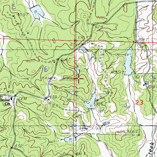 Topographic Map of Supervisor District 1, MS