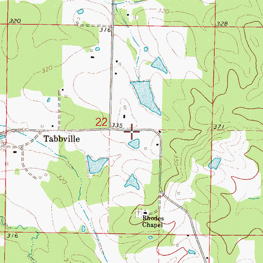 Topographic Map of Supervisor District 2, MS