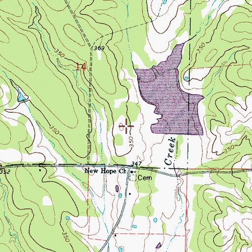 Topographic Map of Supervisor District 3, MS