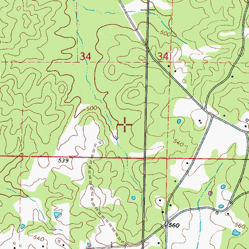 Topographic Map of Supervisor District 4, MS