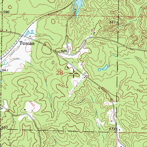 Topographic Map of Supervisor District 5, MS