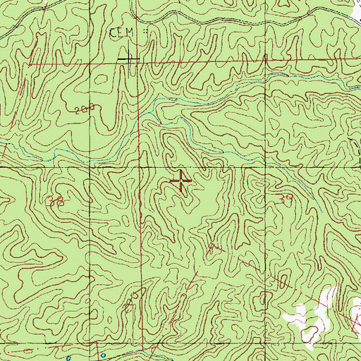 Topographic Map of Supervisor District 1, MS