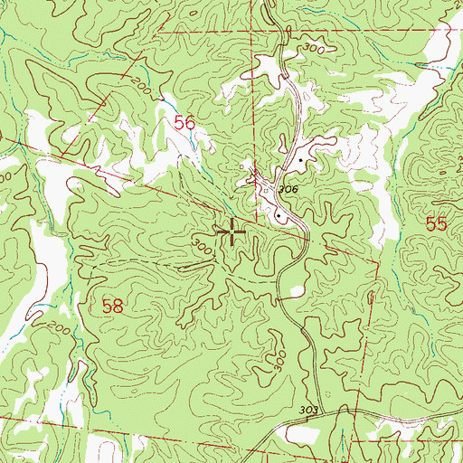 Topographic Map of Supervisor District 3, MS
