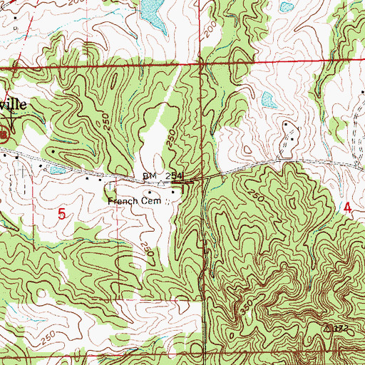Topographic Map of Supervisor District 4, MS