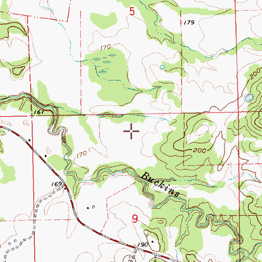 Topographic Map of Supervisor District 5, MS