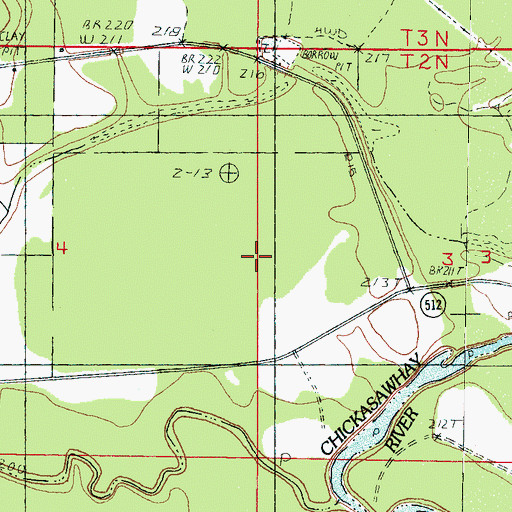 Topographic Map of Supervisor District 1, MS