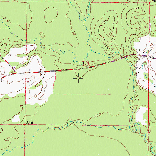 Topographic Map of Supervisor District 2, MS