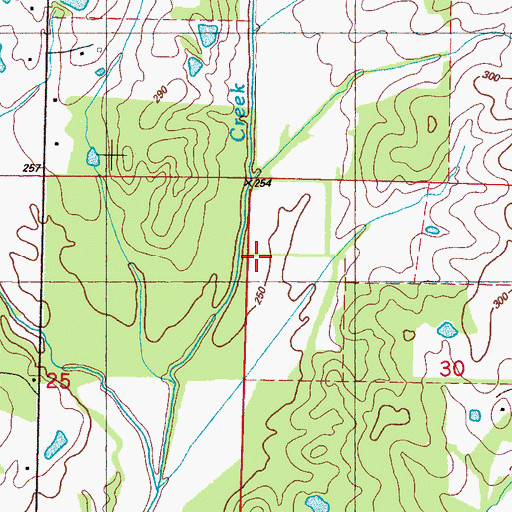 Topographic Map of Supervisor District 3, MS