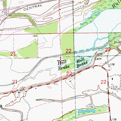 Topographic Map of Supervisor District 1, MS