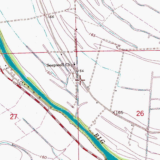 Topographic Map of Supervisor District 3, MS