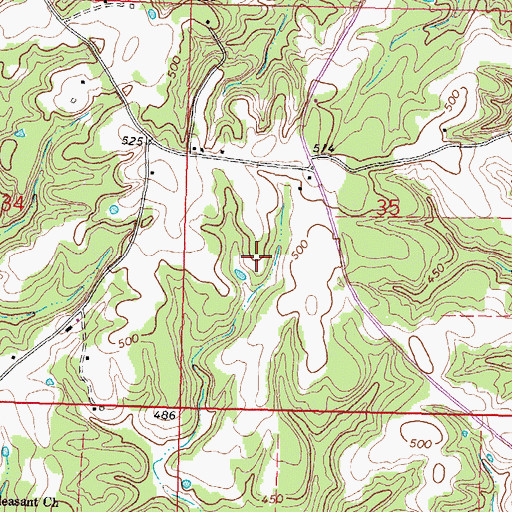 Topographic Map of Supervisor District 4, MS