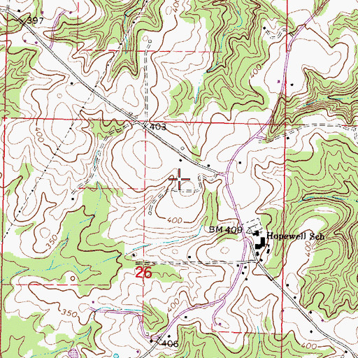 Topographic Map of Supervisor District 5, MS