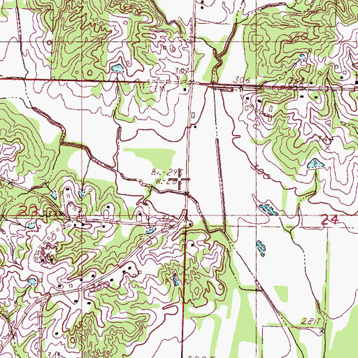 Topographic Map of Supervisor District 1, MS