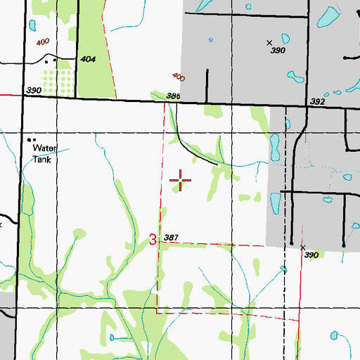 Topographic Map of Supervisor District 2, MS