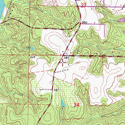 Topographic Map of Supervisor District 1, MS