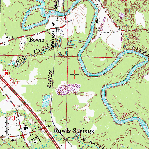 Topographic Map of Supervisor District 2, MS