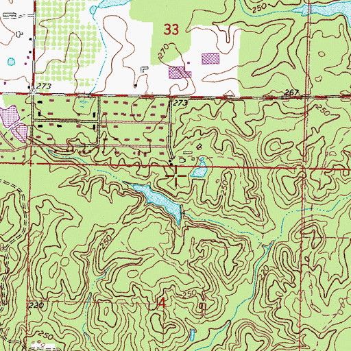 Topographic Map of Supervisor District 3, MS