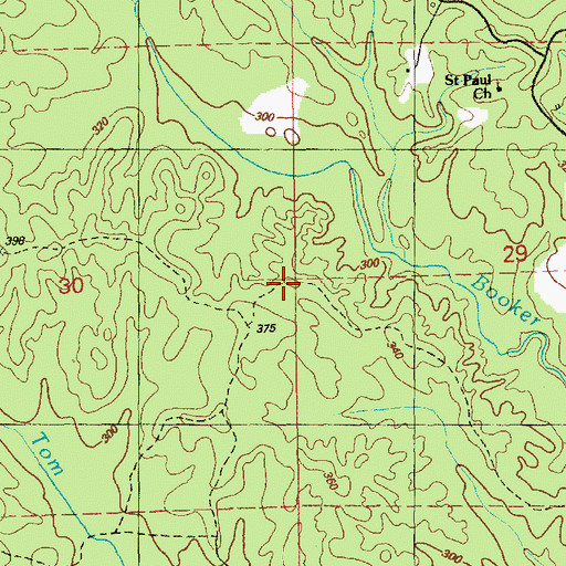 Topographic Map of Supervisor District 2, MS
