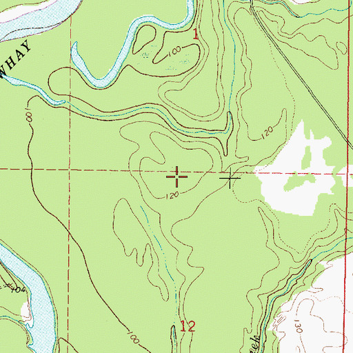 Topographic Map of Supervisor District 2, MS