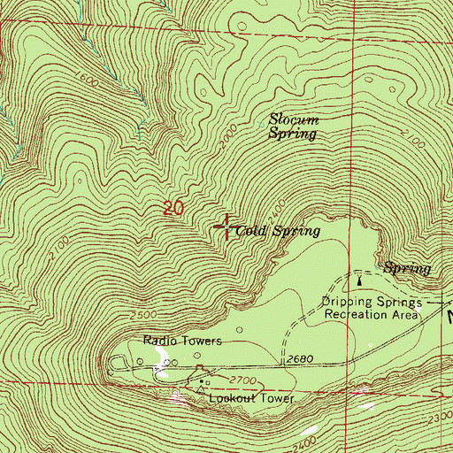 Topographic Map of Cold Spring, AR