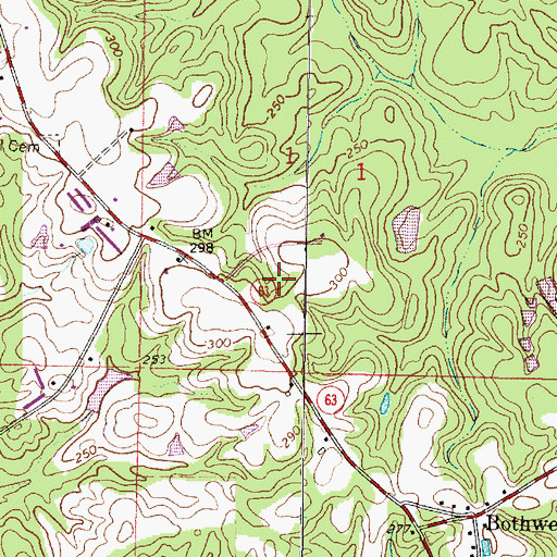 Topographic Map of Supervisor District 3, MS
