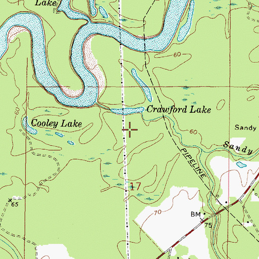 Topographic Map of Supervisor District 4, MS