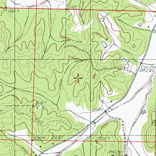 Topographic Map of Supervisor District 1, MS