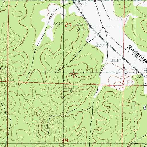 Topographic Map of Supervisor District 2, MS