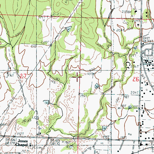 Topographic Map of Supervisor District 4, MS