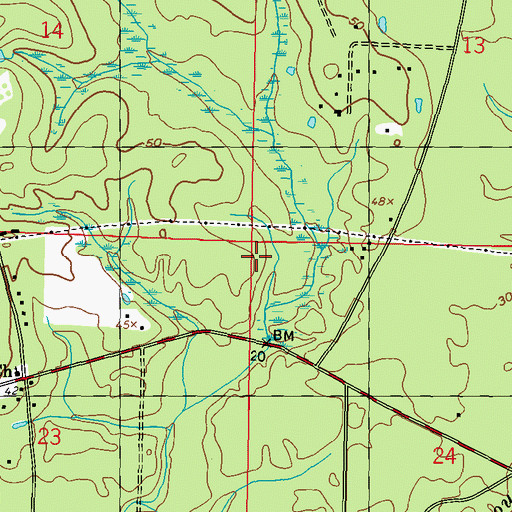 Topographic Map of Supervisor District 3, MS