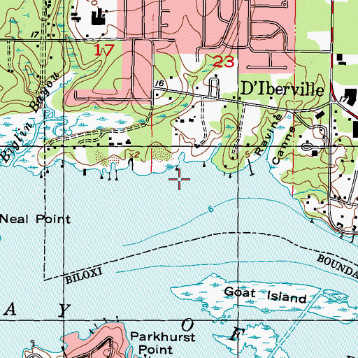 Topographic Map of Supervisor District 1, MS