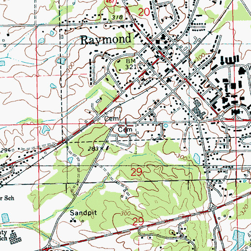 Topographic Map of Supervisor District 4, MS