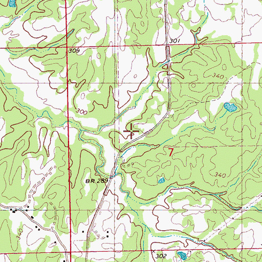 Topographic Map of Supervisor District 1, MS