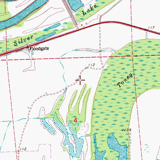 Topographic Map of Supervisor District 4, MS
