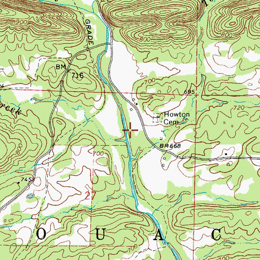 Topographic Map of Cold Water Creek, AR