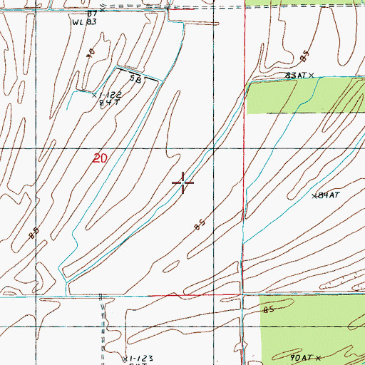 Topographic Map of Supervisor District 1, MS