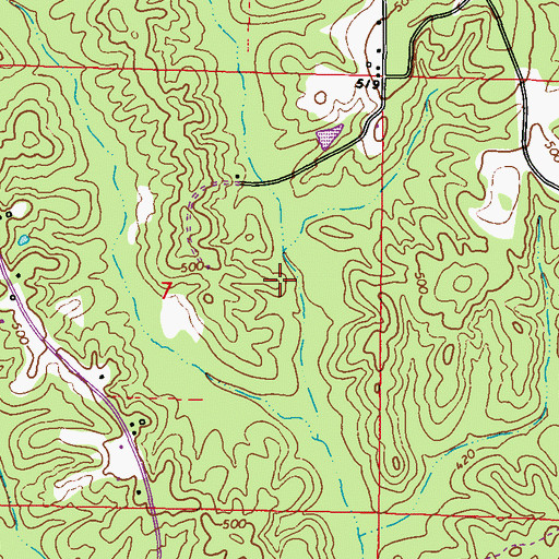 Topographic Map of Supervisor District 1, MS