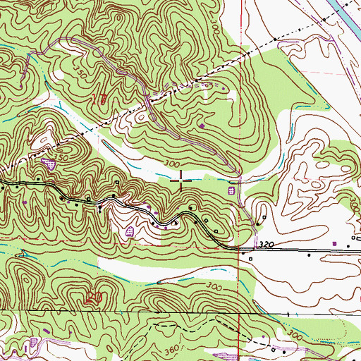 Topographic Map of Supervisor District 2, MS