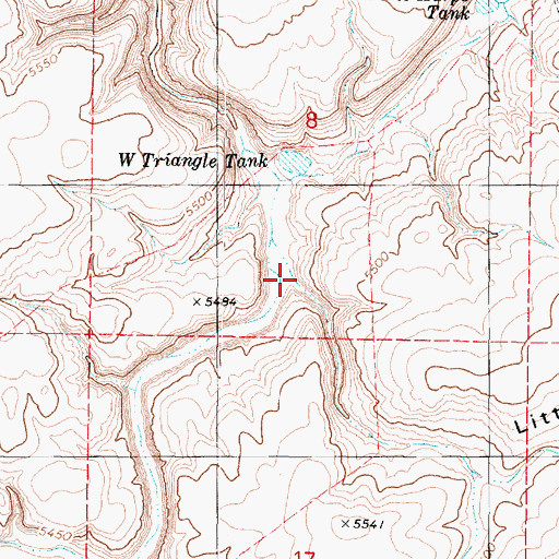 Topographic Map of Little Harpo Canyon, AZ