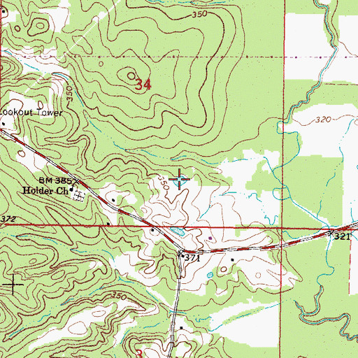 Topographic Map of Supervisor District 1, MS