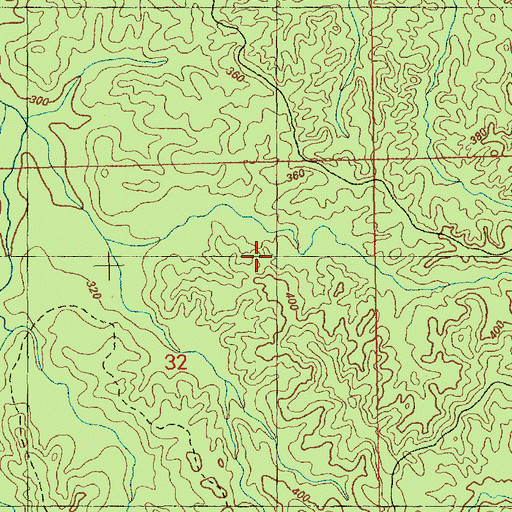 Topographic Map of Supervisor District 1, MS