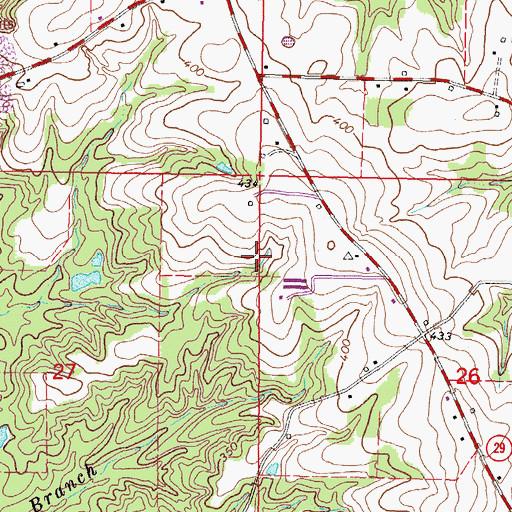 Topographic Map of Supervisor District 2, MS