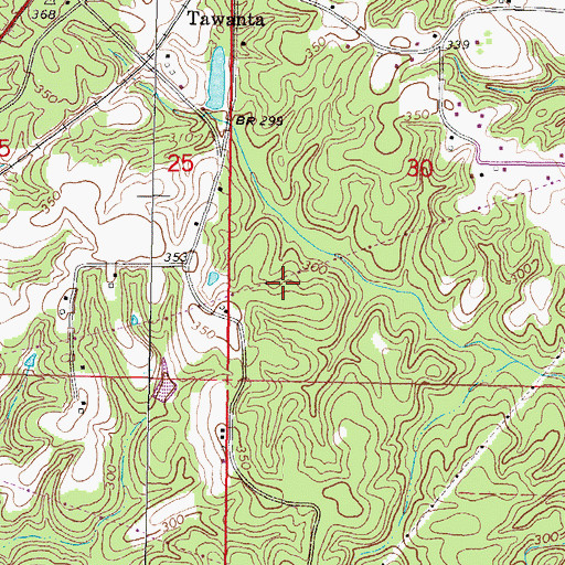 Topographic Map of Supervisor District 4, MS