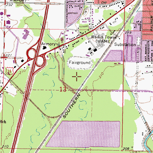 Topographic Map of Supervisor District 5, MS