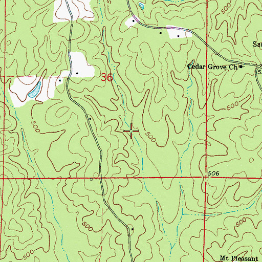 Topographic Map of Supervisor District 3, MS