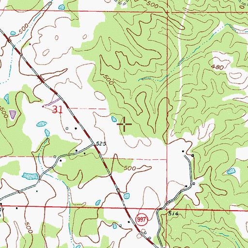 Topographic Map of Supervisor District 4, MS