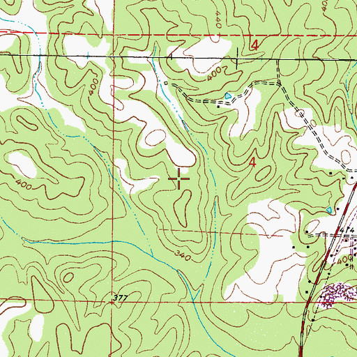 Topographic Map of Supervisor District 5, MS