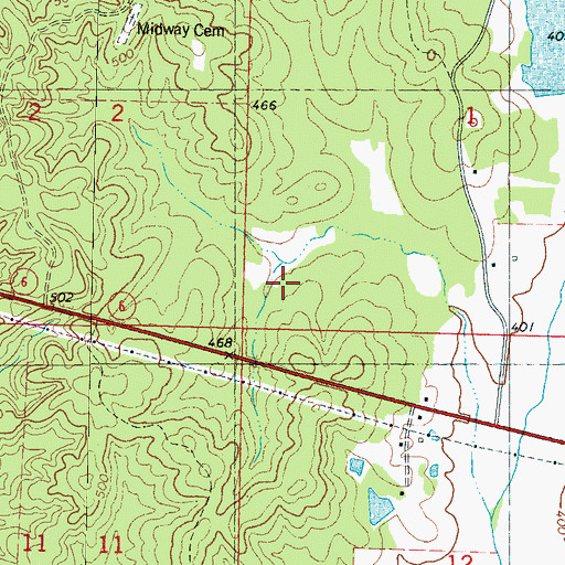 Topographic Map of Supervisor District 1, MS