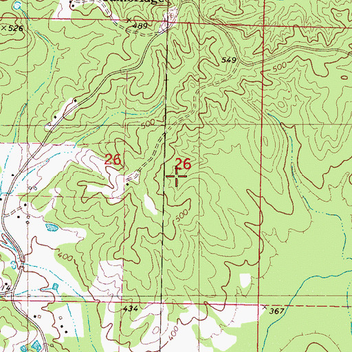 Topographic Map of Supervisor District 2, MS